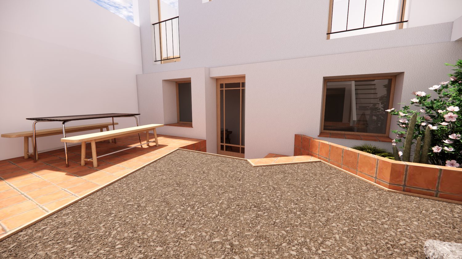Vivienda con patio interior
